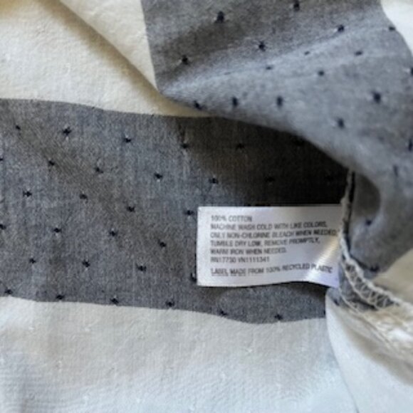 🧡3/15 Merona Gray White Stripe Long Sleeve Cotton Shirt Women's XXL/TTG - Picture 5 of 11